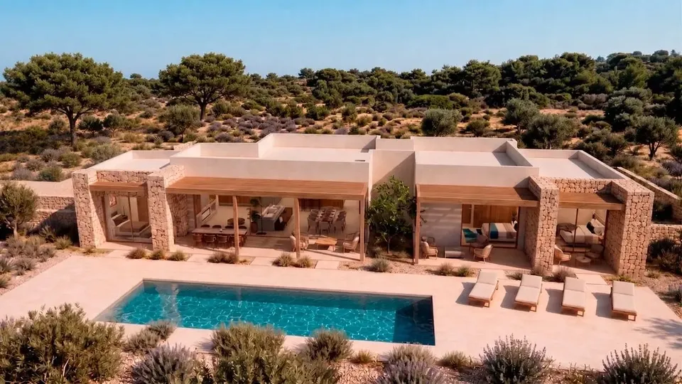 Villa de obra nueva sobre parcela de 18.000 m² en Sant Agustí